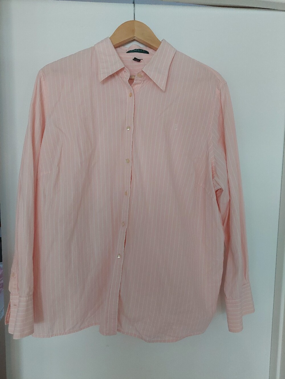 Vintage Women's Pink Stripe Button-Down Shirt